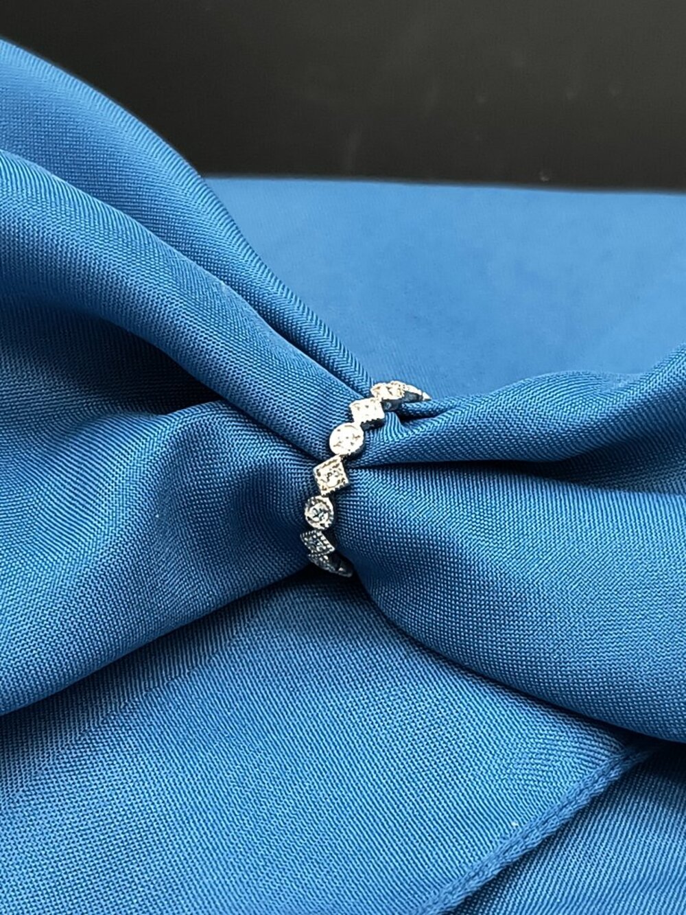 Vintage Silver NVC Rhinestone Eternity Ring